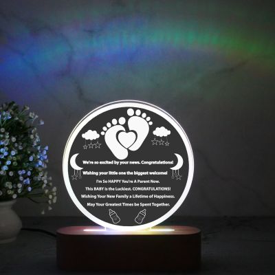 ersonalized Quote Engraved Night Lamp | Congratulations Gift for Pregnancy